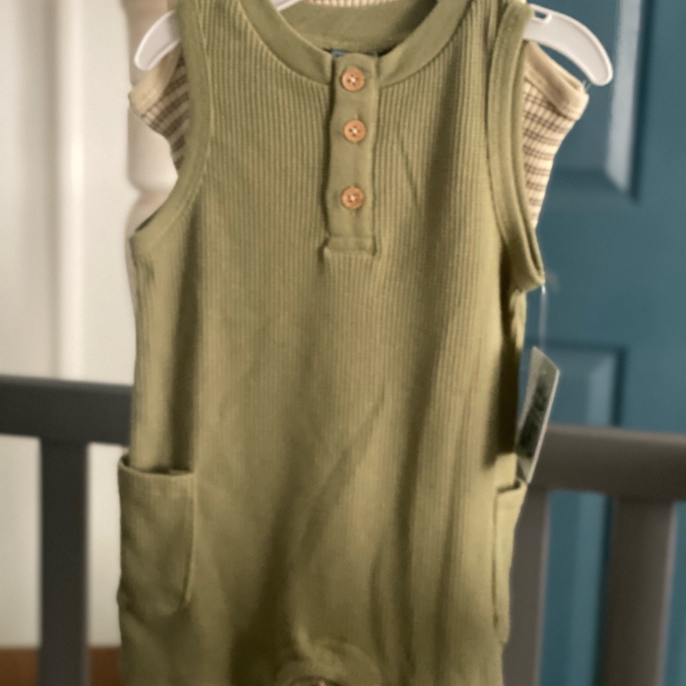 Olive Green Sleeveless Romper